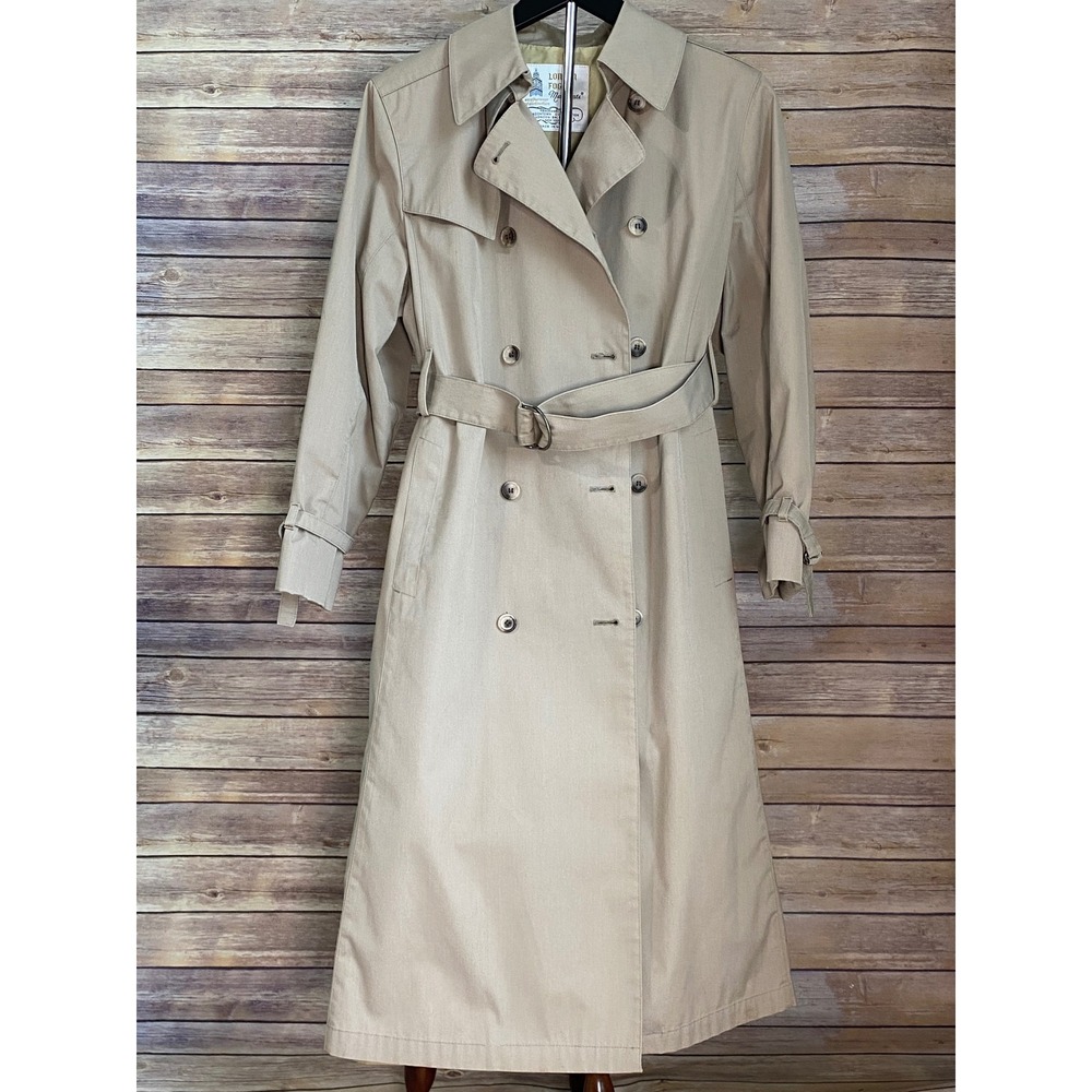 Vintage London Fog Maincoats Trench Coat - Beige/Khaki - W 12 Petite (With Belt)
